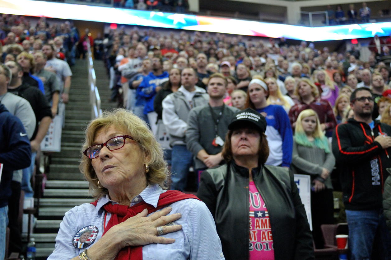 Donald Trump supporters at a presidential campaign rally